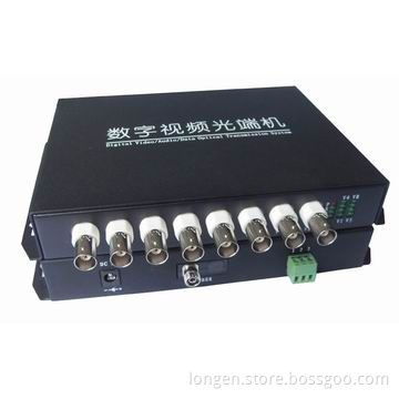 Fiber-optic video transmitter receiver, CCTV video, 8-bit